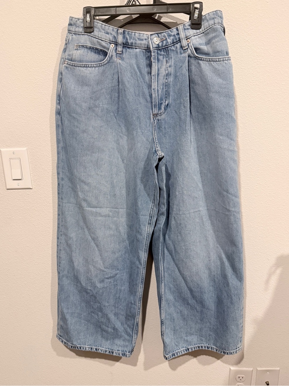 Free People Light Wash Wide Leg Denim Jeans